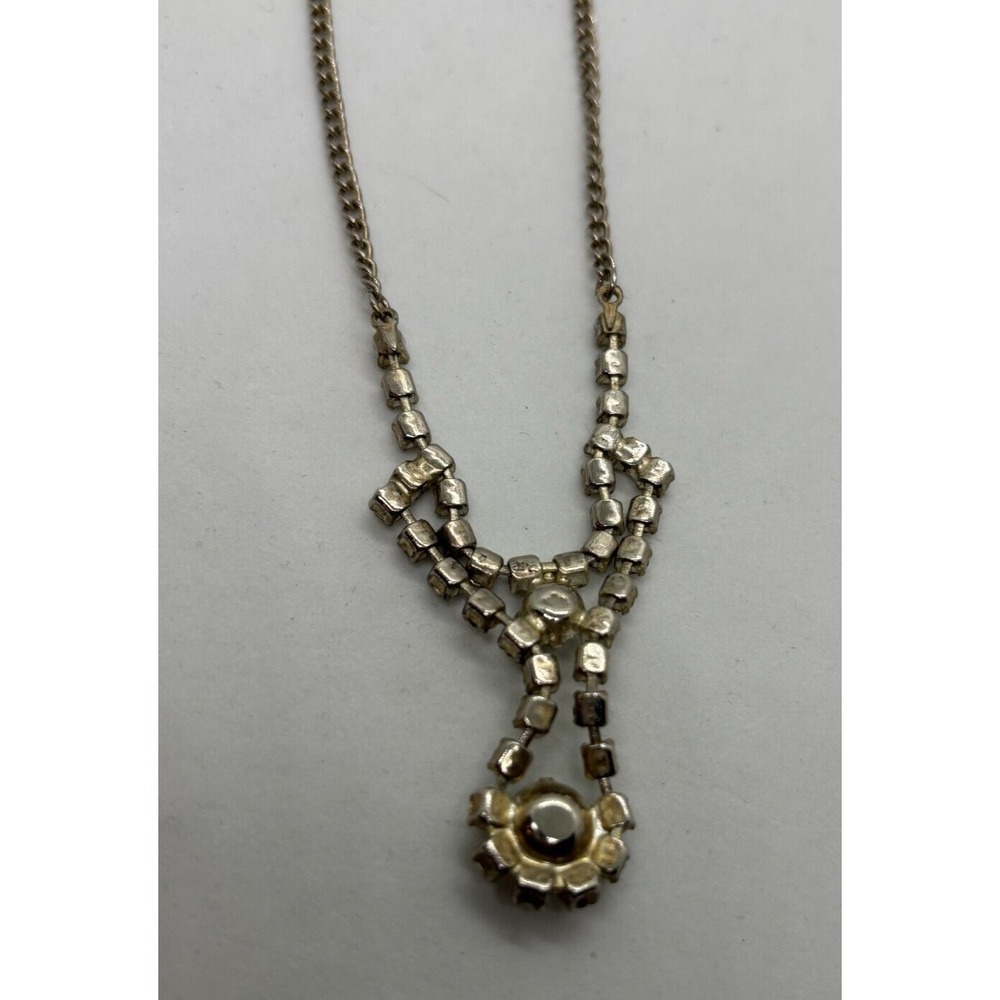 Necklace Vintage Rhinestone Gold Tone Chain Old Hollywood Style‎ - Picture 3 of 5
